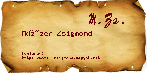 Mózer Zsigmond névjegykártya