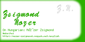 zsigmond mozer business card