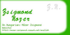zsigmond mozer business card